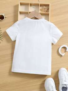 Toddler Boys Tropical Print Tee - White - View 2