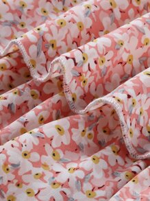 Đầm Gái Xù phân lớp Dải chun Họa tiết hoa Boho - Hồng - Xem 6