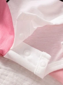 SHEIN Baby Girl Cartoon Graphic Romper & Accessory Headband - White - View 6