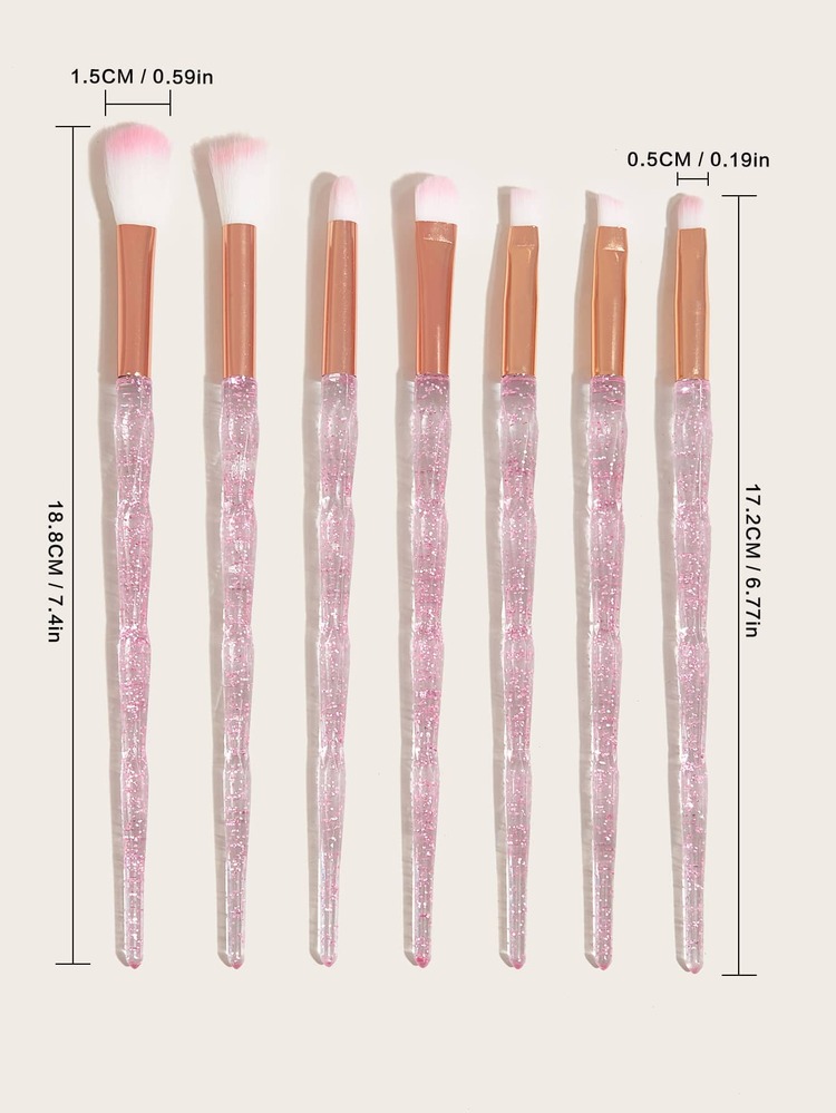 7pcs Glitter Makeup Brush Set,Eyeshadow Brush,Travel Essentials,Cosmetic Makeup Tool For Beginner,Brush Set,Makeup Brush Kit,Make Up Brush Set,Make Up Set Complete,Makeup Brush Set,Complete Makeup Kit,Brush Kit,Brushes Makeup Set,Makeup Gift Set,Set - Baby Pink - View 4
