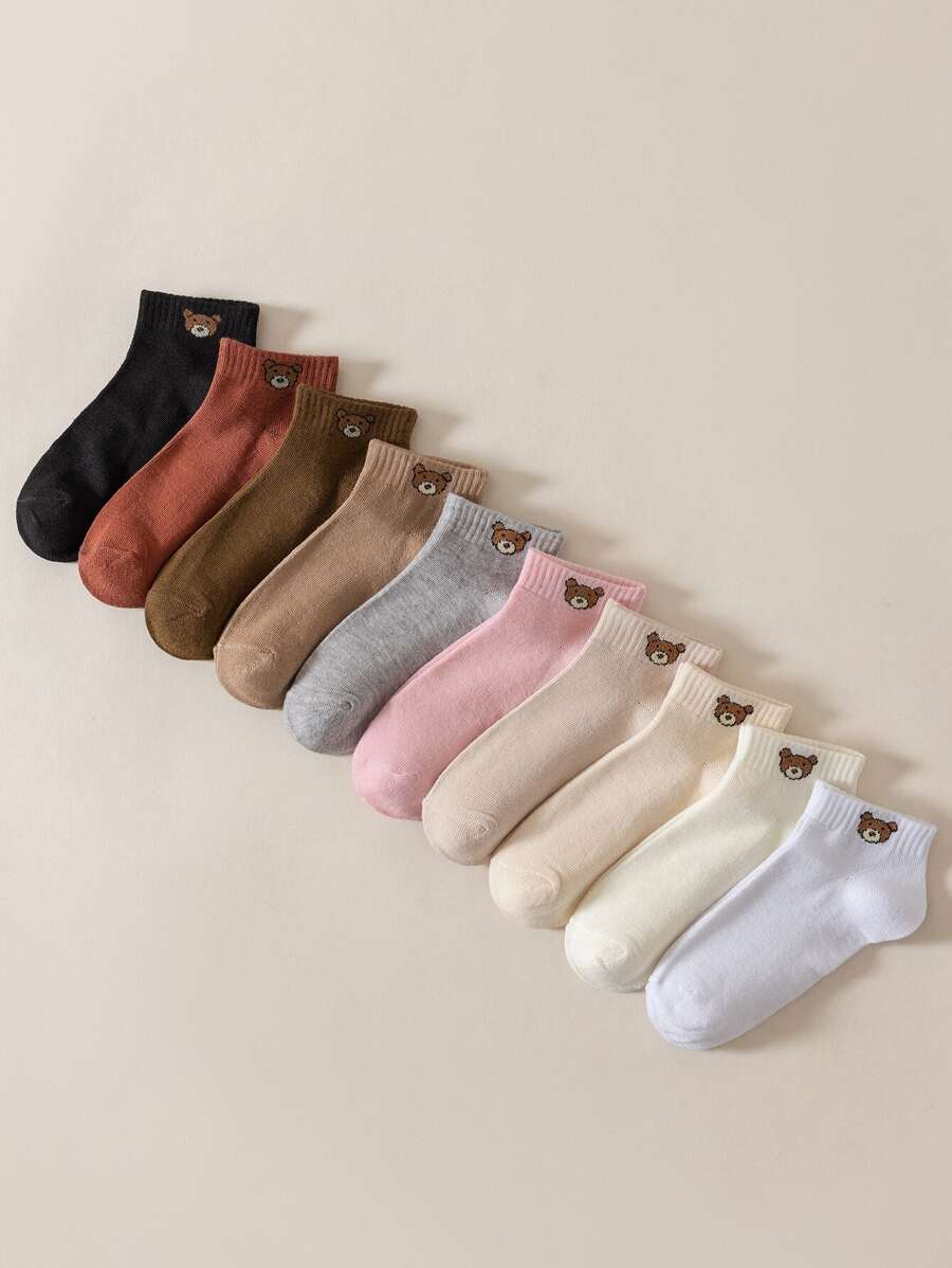 10pairs Cartoon Graphic Ankle Socks - Multicolor - View 1