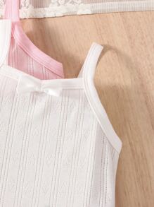 Baby 2pcs Bow Front Cami Bodysuit - Multicolor - View 3