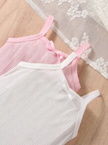 Baby 2pcs Bow Front Cami Bodysuit - Multicolor - View 4