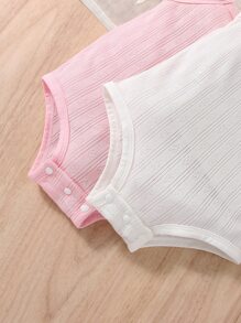 Baby 2pcs Bow Front Cami Bodysuit - Multicolor - View 5