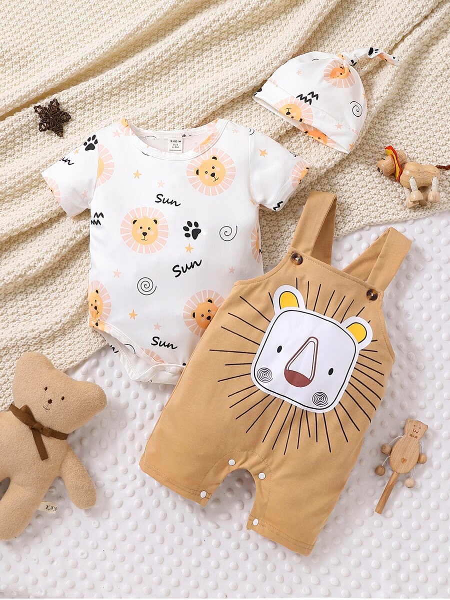 Baby Cartoon Graphic Bodysuit & Overall Jumpsuit - Multicolor - View 1
