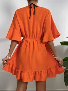 Breezaya Plain Ruffle Hem Cover Up,Summer Beach