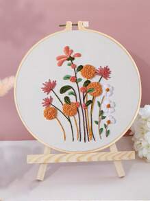 1set Flower Pattern Hand Embroidery - Multicolor - View 1