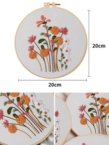 1set Flower Pattern Hand Embroidery - Multicolor - View 4