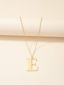 Letter Charm Necklace - Yellow Gold - View 2