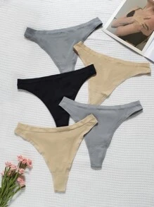 Moonlight&Mama 孕婦5入組素色內褲 - 彩色 - 查看 3