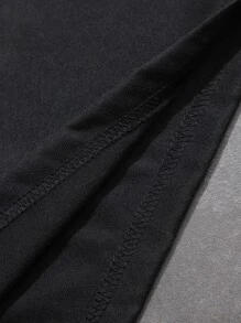 Manfinity RSRT 男士熱帶印花和字母圖案T恤 - 黑色 - 查看 6