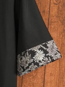 Manfinity Men 1pc Floral Print Shirt - Black - View 5