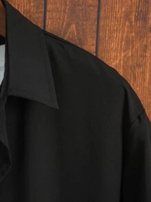 Manfinity Men 1pc Floral Print Shirt - Black - View 3