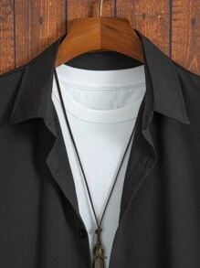 Manfinity Men 1pc Floral Print Shirt - Black - View 4