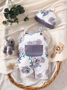 Baby Boy Cartoon Graphic Romper - White - View 1