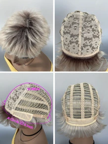 短直筒人造假髮帶劉海 - 彩色 - 查看 5