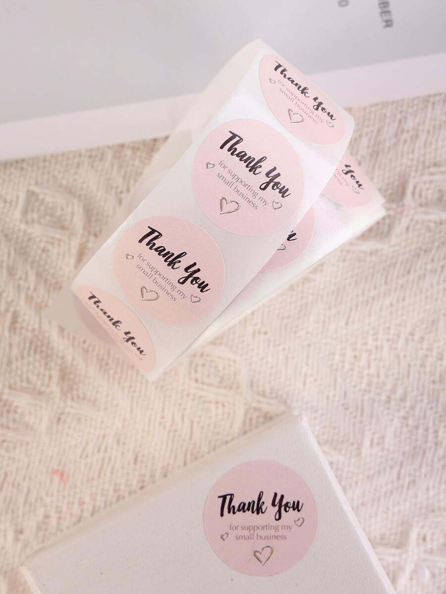 1roll Heart & Slogan Graphic Gift Sticker - Multicolor - View 1