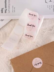 1roll Heart & Slogan Graphic Gift Sticker - Multicolor - View 2