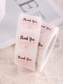 1roll Heart & Slogan Graphic Gift Sticker - Multicolor - View 3