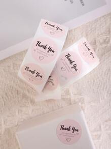 1roll Heart & Slogan Graphic Gift Sticker - Multicolor - View 4