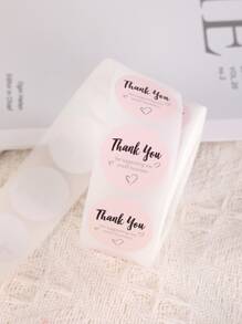 1roll Heart & Slogan Graphic Gift Sticker - Multicolor - View 5