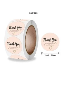 1roll Heart & Slogan Graphic Gift Sticker - Multicolor - View 6