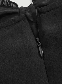 SHEIN MOD Tie Shoulder Ruched Bust Cami Dress - Black - View 3