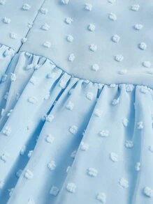 SHEIN MOD Swiss Dot Cami Dress - Baby Blue - View 3