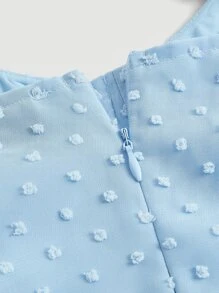 SHEIN MOD Swiss Dot Cami Dress - Baby Blue - View 4