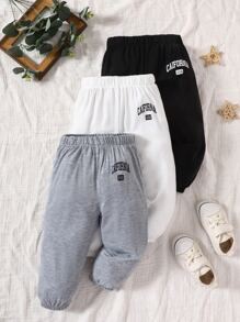 Baby Boy 3pcs Letter Graphic Joggers - Multicolor - View 1