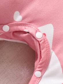 Baby Cartoon Graphic Jumpsuit - Pink - View 4