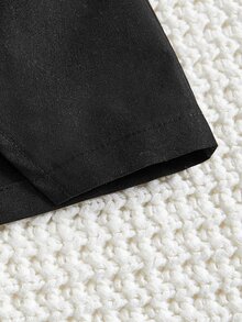 SHEIN 女孩扣飾翻蓋口袋半身裙