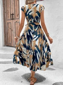 Breezaya 滿版印花繫腰帶洋裝 - 彩色 - 查看 3