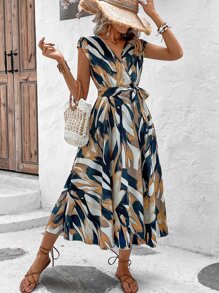 Breezaya 滿版印花繫腰帶洋裝 - 彩色 - 查看 6