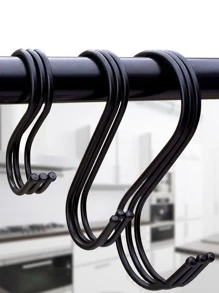 2pcs S Shaped Iron Wall Hook - Black - View 1