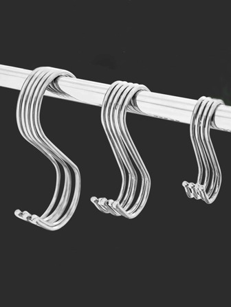 2入組不銹鋼S形掛鉤，廚房浴室衣物S形衣架掛鉤，多功能金屬掛鉤