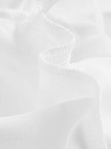 SHEIN MOD 愛心領口泡泡袖後收緊束腰結構襯衫 - 白色 - 查看 4