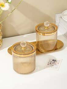 1pc Plastic Household Kitchen Storage Canister Back To School - Multicolor - View 11