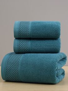 QIBHI 1 pieza unicolor Toalla de baño o Toalla - Azul - Ver 1