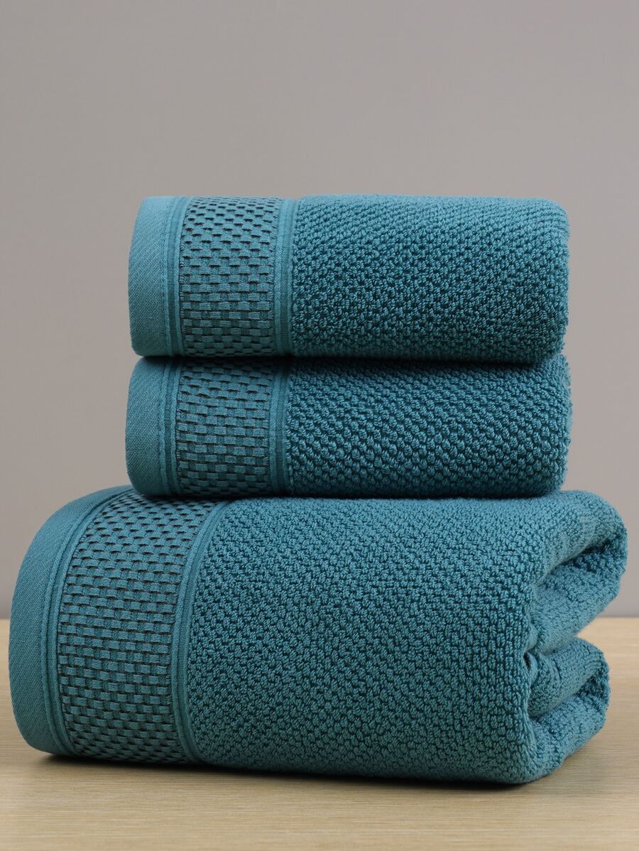 QIBHI 1 pieza unicolor Toalla de baño o Toalla - Azul - Ver 1