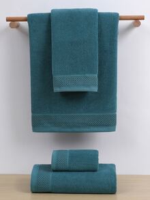 QIBHI 1 pieza unicolor Toalla de baño o Toalla - Azul - Ver 2