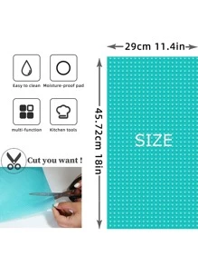 4pcs Solid Color Moisture-Proof Drawer Mat, Blue Anti-Slip Shelf Liner For Household For School,Office,Household,Travel