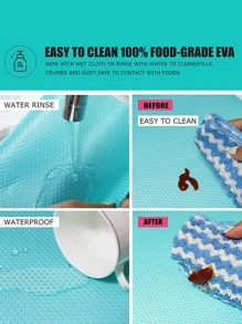 4pcs Solid Color Moisture-Proof Drawer Mat, Blue Anti-Slip Shelf Liner For Household For School,Office,Household,Travel