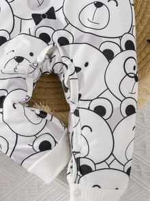 Baby Cartoon Graphic Bow Front Jumpsuit - Multicolor - View 6