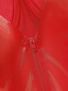 Hauture Vestido elegante sin mangas de satén con aplicaciones de pedrería en los hombros - Rojo - Ver 7