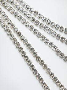 Hauture Vestido elegante sin mangas de satén con aplicaciones de pedrería en los hombros - Rojo - Ver 6