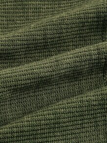 SHEIN ICON Bộ đồ hai mảnh nữ Bất đối xứng Nút Túi Dây kéo Khối Màu Giải trí - xanh quân đội - Xem 3