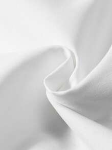 Girls Solid Lapel Neck Shirt & Trousers - White - View 3