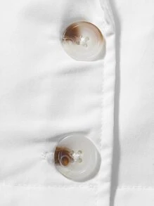 Girls Solid Lapel Neck Shirt & Trousers - White - View 4