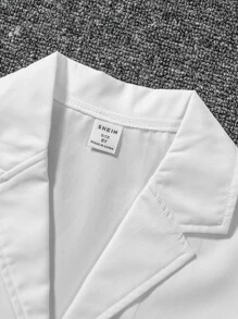 Girls Solid Lapel Neck Shirt & Trousers - White - View 6